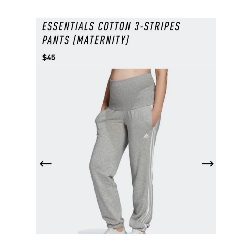 Adidas maternity grey stripe sweatpants